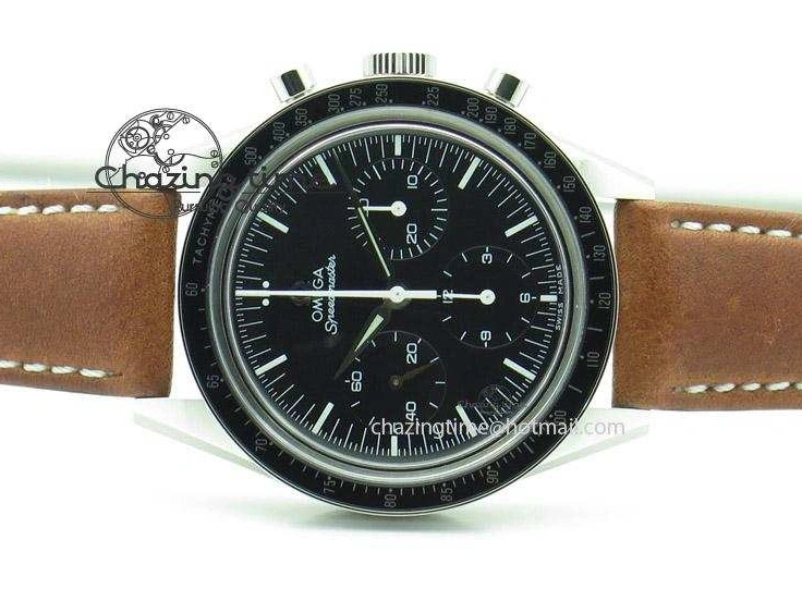 0508 Supportive Speedmaster Professional The Moon Watch on Brown Asso Strap Asian Manual Winding Chronograph Movement 8288